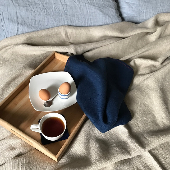 HLIN Linen Throw Blanket - Natural