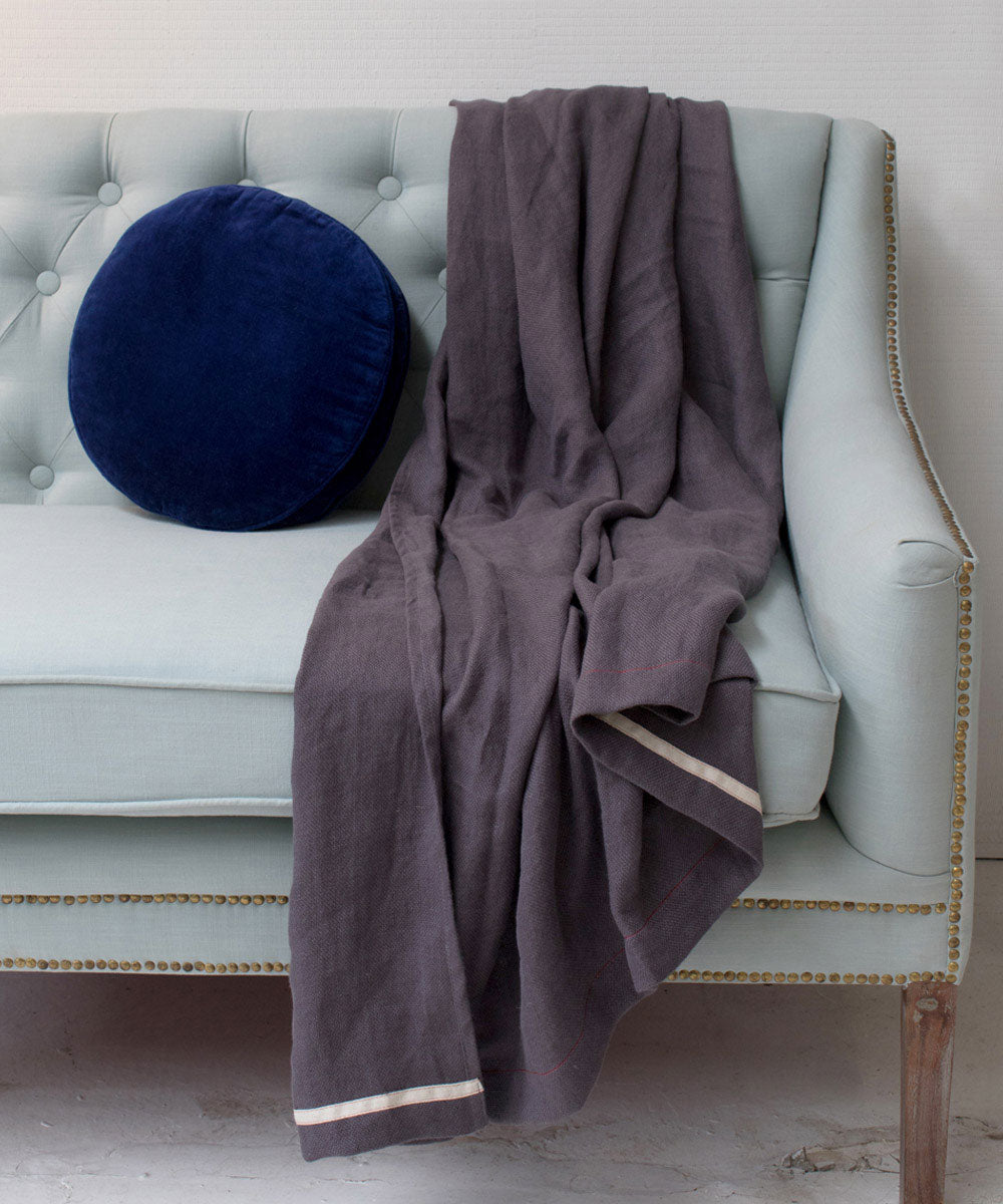 HLIN Linen Throw Blanket - Smoke