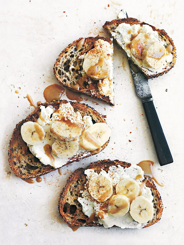 In Season | Ricotta & Banana Toasts with Cinnamon Tahini